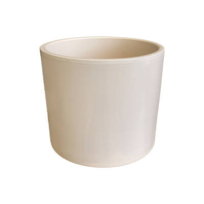 Theebby 12 Cm Cylinder Seramik Saksı Beyaz - 3