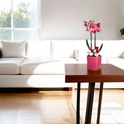 Theebby 15 Cm Cylinder Seramik Saksı Mürdüm - 2