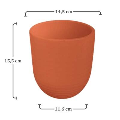 Theebby 15 Cm Seramik Saksı Terracota - 3