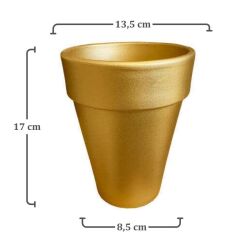 Theebby 18 Cm Seramik Saksı Gold - 3