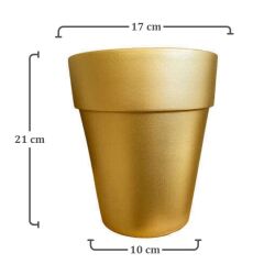 Theebby 21 Cm Seramik Saksı Gold - 3