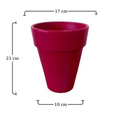 Theebby 21 Cm Seramik Saksı Mürdüm - 3