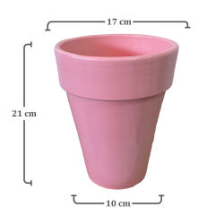 Theebby 21 Cm Seramik Saksı Pembe - 3