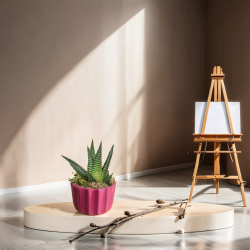 Theebby A.T-3L Seramik Saksı Mürdüm - 2