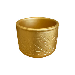 Theebby Beton Eskitme 2 Seramik Saksı Gold - 2