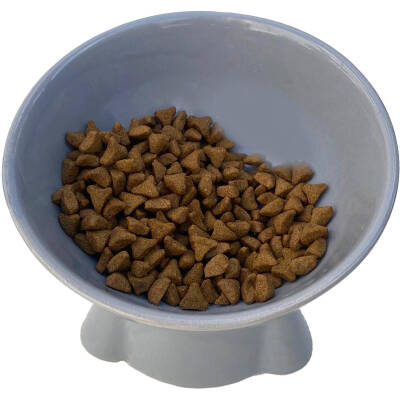 Theebby Ayaklı Seramik Evcil Hayvan Mama / Su Kabı Gri - 5