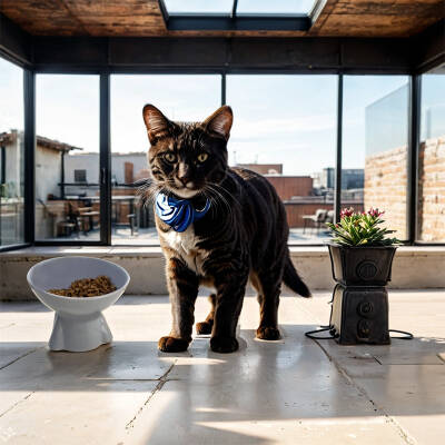 Theebby Ayaklı Seramik Evcil Hayvan Mama / Su Kabı Gri - 2