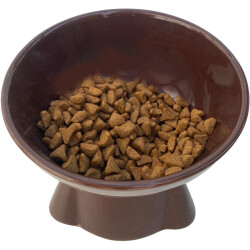 Theebby Ayaklı Seramik Evcil Hayvan Mama / Su Kabı Kahverengi - 3