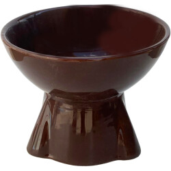 Theebby Ayaklı Seramik Evcil Hayvan Mama / Su Kabı Kahverengi - 6