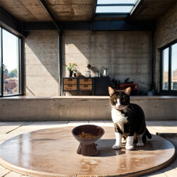 Theebby Ayaklı Seramik Evcil Hayvan Mama / Su Kabı Kahverengi - 2