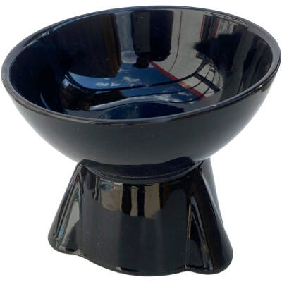 Theebby Ayaklı Seramik Evcil Hayvan Mama / Su Kabı Siyah - 1