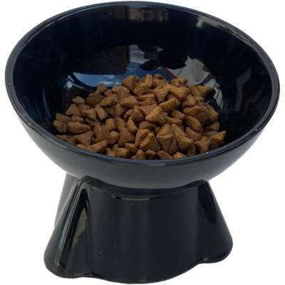 Theebby Ayaklı Seramik Evcil Hayvan Mama / Su Kabı Siyah - 5