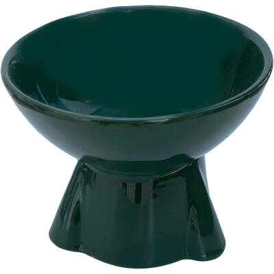 Theebby Ayaklı Seramik Evcil Hayvan Mama / Su Kabı Koyu Yeşil - 4