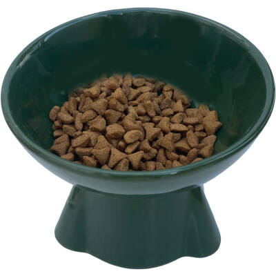 Theebby Ayaklı Seramik Evcil Hayvan Mama / Su Kabı Koyu Yeşil - 3