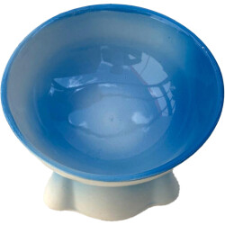 Theebby Ayaklı Seramik Evcil Hayvan Mama / Su Kabı Mavi-Beyaz - 5