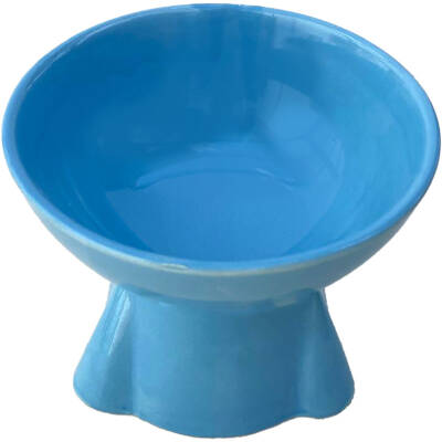 Theebby Ayaklı Seramik Evcil Hayvan Mama / Su Kabı Mavi - 4