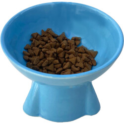 Theebby Ayaklı Seramik Evcil Hayvan Mama / Su Kabı Mavi 