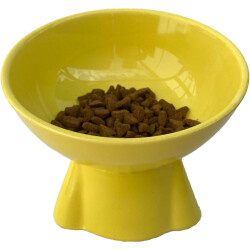 Theebby Ayaklı Seramik Evcil Hayvan Mama / Su Kabı Sarı 