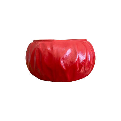 Theebby Siyah Eskitme Seramik Saksı Kırmızı - 3